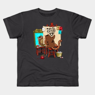 Triple Cat Self Portrait Kids T-Shirt